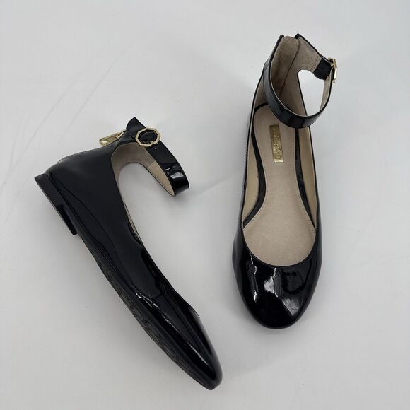 Louise et Cie Shoes - Louise et Cie Black Patent Leather Ballet Flats Ankle Strap Size 7M Classic